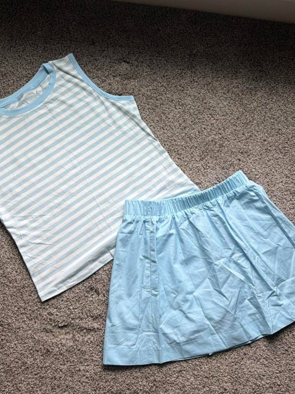 Women's Striped Tank and Skort Set